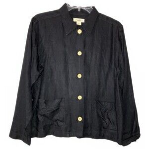 ORIGINAL ISLAND SPORT RAYON BUTTON SHIRT /JACKET SIZE SMALL BLACK Career Travel